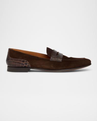 Brown Suede Loafer | Neiman Marcus display picture 1