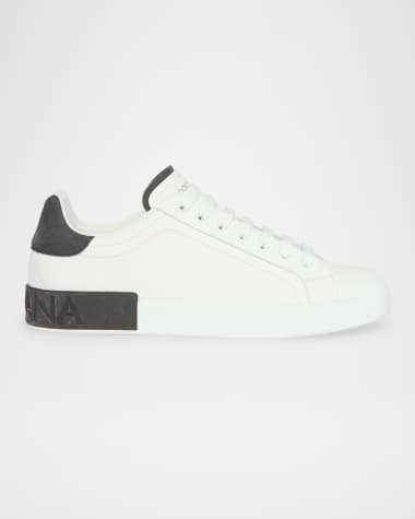 Dolce&Gabbana Men's Portofino Calfskin Low-Top Sneakers