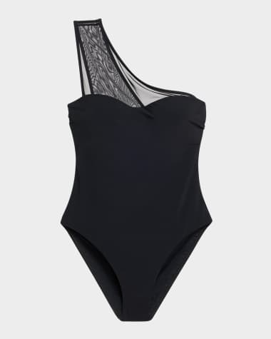 JETS Australia Asymmetric Mesh One-Piece Swimsuit