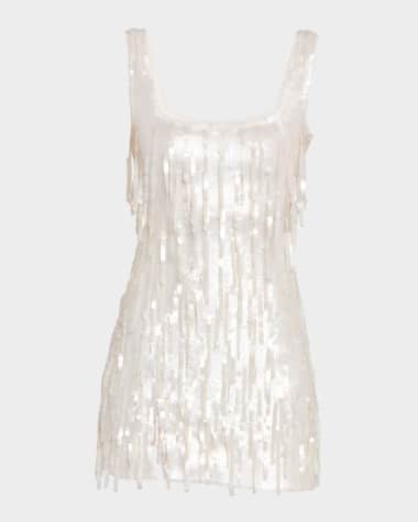 STAUD Le Sable Sequined Fringe Mini Dress