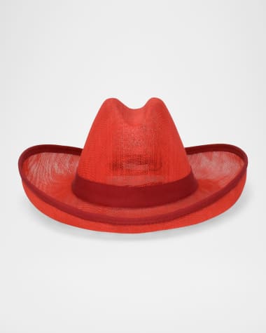 Gigi Burris Belle Mesh Cotton Fedora Hat