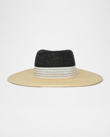 Gigi Burris Thalia Grosgrain Wide Brim Fedora