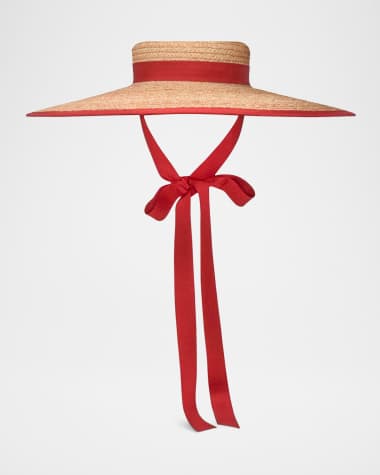 Gigi Burris Claiborne Straw Bucket Hat With Cotton Scarf