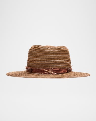 Gigi Burris Noelle Feather-Embellished Straw Hat