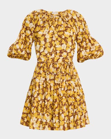 Apiece Apart Cefalu Tiered Organic Cotton Voile Mini Dress