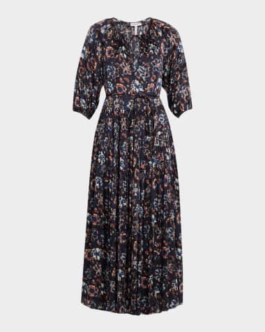 Apiece Apart Santa Cecilia Tiered Viscose Sateen Maxi Dress