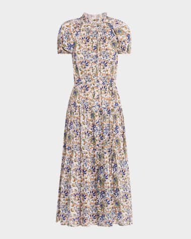 Apiece Apart Mazza Tiered Organic Cotton Voile Maxi Dress