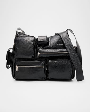 Balenciaga Men's Superbusy Arena Lambskin Messenger Bag
