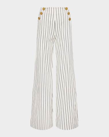 L'Agence Kingston Striped Wide-Leg Pants