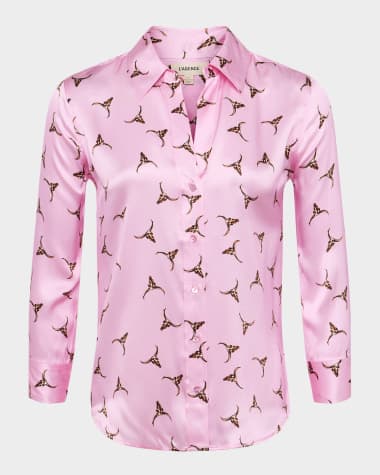 L'Agence Bulls Head Dani Silk Blouse