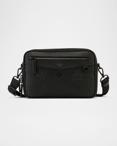 MCM Men's Small Embossed Leather Crossbody Bag
