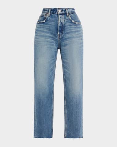 MOUSSY VINTAGE Plainedge Wide Straight Cropped Jeans