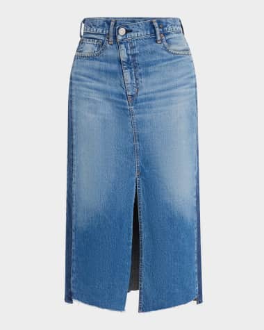 MOUSSY VINTAGE Putnam Crossover Denim Midi Skirt
