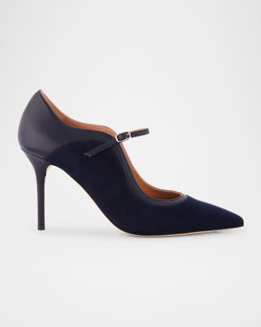 Malone Souliers Corina Suede and Leather Mary Jane Pumps