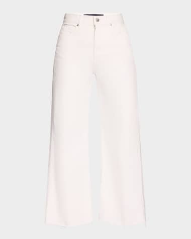 Veronica Beard Taylor Cropped High-Rise Wide Jeans