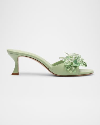 Alexandre Birman Sierra 60 Crystal Kitten Mule Sandals