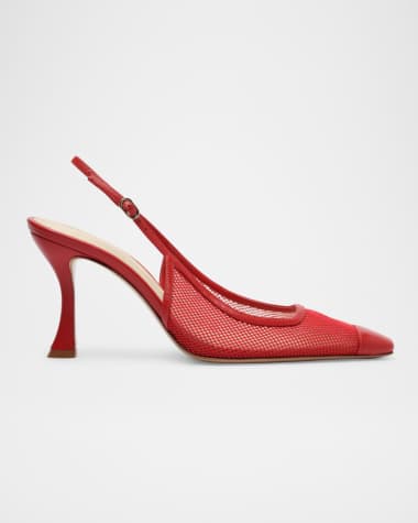Alexandre Birman Olivia Mesh 85 Slingback Pumps