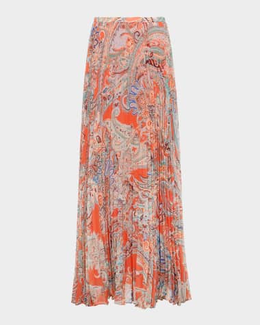 L'Agence Torin Pleated Maxi Skirt
