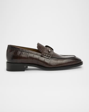 Christian Louboutin Men's Chambelimoc Croc-Effect Loafers