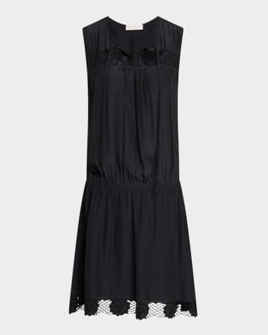 Ramy Brook Irma Embroidered Drop-Waist Dress