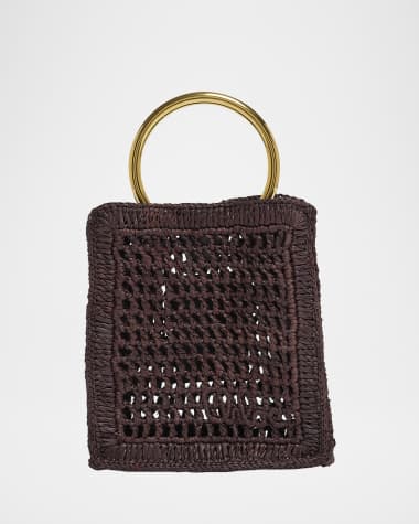 Chloe Summer Banana Tote Bag in Crochet Paper and Leather