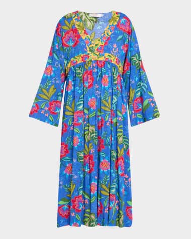 Johnny Was Rumba Mix Flared Maxi Kaftan Coverup