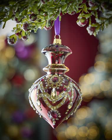 Neiman Marcus Shiny Burgundy with Gold Accents Ornament
