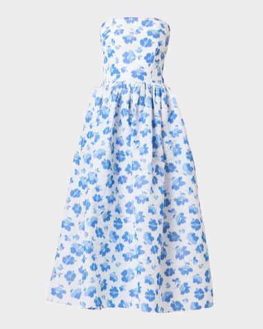 Shoshanna Dana Strapless Floral-Print Maxi Dress