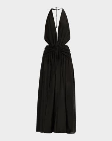 Zimmermann Rhiannon Plunge Halter Maxi Dress