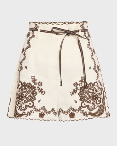 Zimmermann Ascension Embroidered Shorts