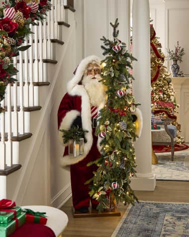 Ditz Designs Peppermint Cheer Life-Size Santa, 57"