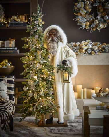 Ditz Designs By The Hen House All That Sparkles Black Santa Christmas Decor, 57"