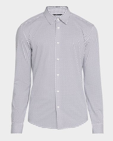 BOSS Men's Roan Geo-Print Cotton Stretch Sport Shirt