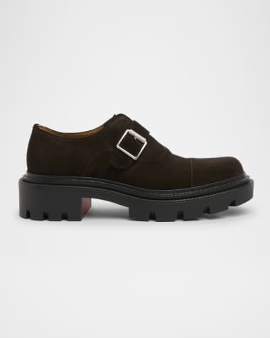 Christian Louboutin Men's College Chunky Suede Oxfords
