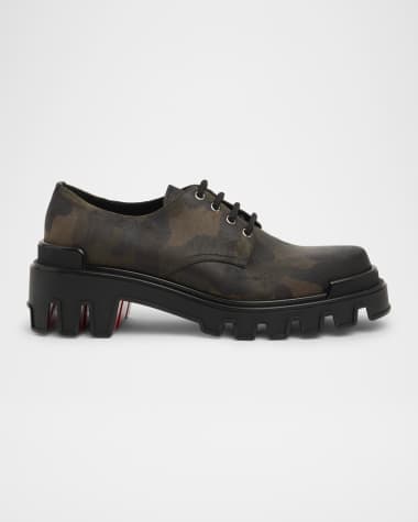 Christian Louboutin Men's Trott Dune Camouflage Leather Oxfords