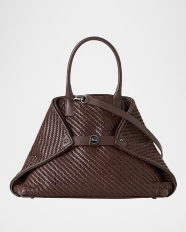 Akris Small Woven Leather Tote Bag