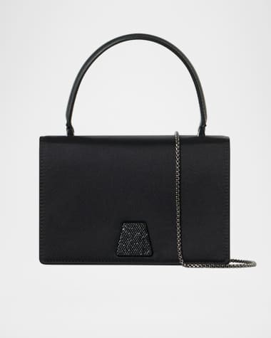 Akris Alice Crystal Trapezoid Satin Micro Top-Handle Bag