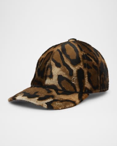 Christian Louboutin Men's Mooncrest Calf-Hair Baseball Hat