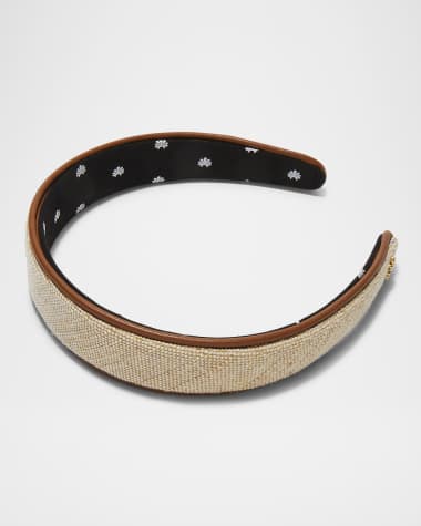 Lele Sadoughi Bessette Faux Leather Trim Headband