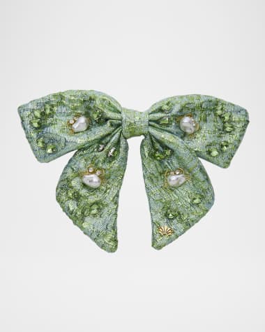 Lele Sadoughi Libby Pearl Embellished Bow Barrette