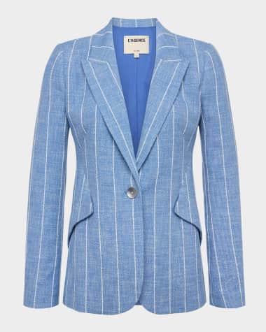 L'Agence Chamberlain Pinstripe Single-Breasted Blazer