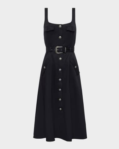 L'Agence Tazia Scoop-Neck A-Line Dress