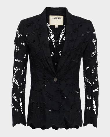 L'Agence Clementine Eyelet-Embroidered Blazer