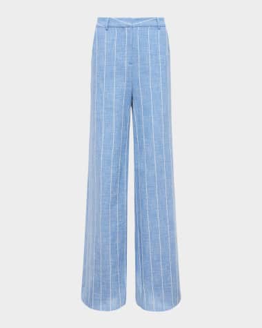 L'Agence Pilar Pinstriped Wide-Leg Pants