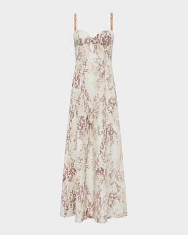 L'Agence Sutton Snake Maxi Dress