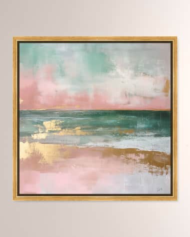 The Oliver Gal Artist Co. "Oceans Glint on Gold" Framed Giclee on Canvas