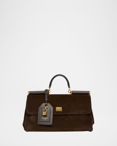 Dolce&Gabbana Sicily Suede and Leather Top-Handle Bag