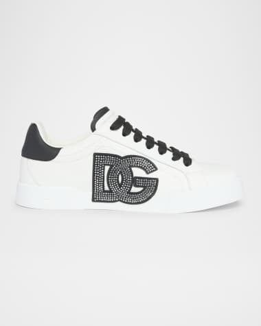 Dolce&Gabbana Bicolor Crystal DG Low-Top Sneakers