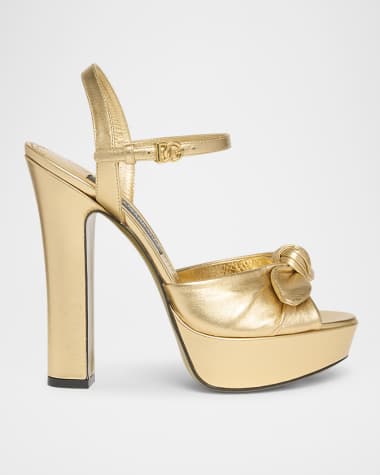 Dolce&Gabbana Metallic Knot Platform Sandals