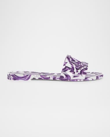 Dolce&Gabbana Maiolica Cut-Out DG Rubber Sandals
